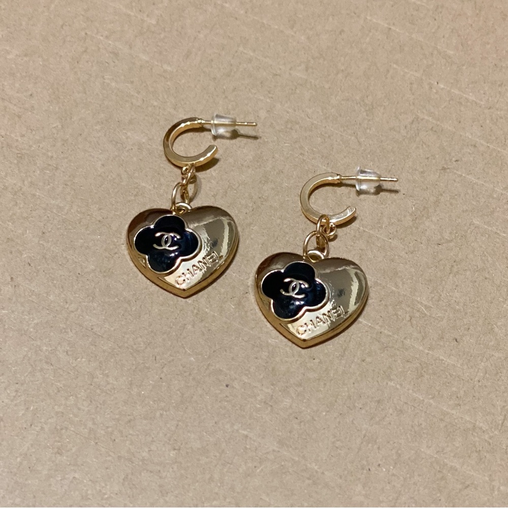 Handmade Repurposed Chanel Charm Earrings